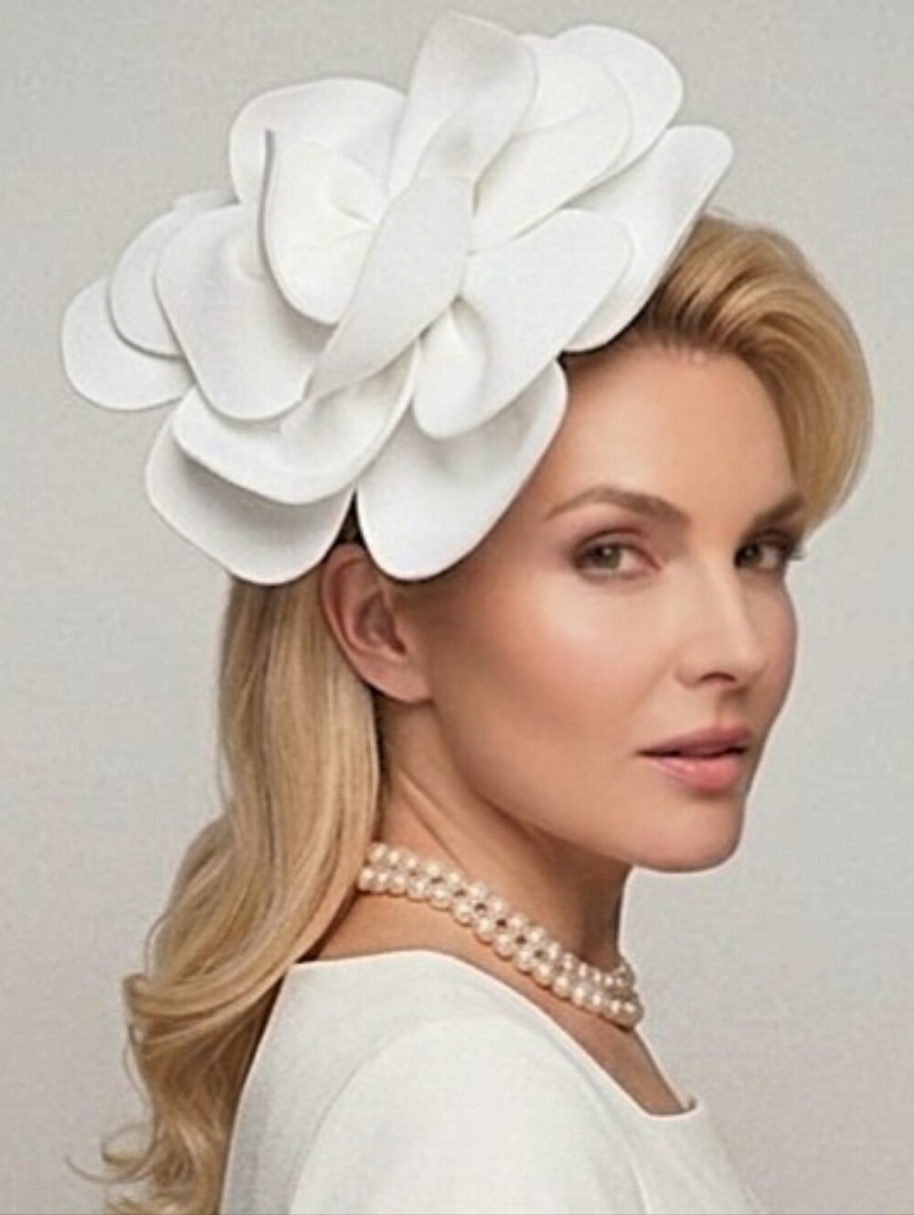 Beloved Millinery Elegant White Feminine Floral Fascinator Hat - Women